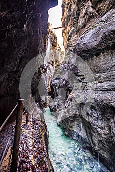 Partnachklamm Canyon in Garmisch-Partenkirchen, Bavaria, Germany