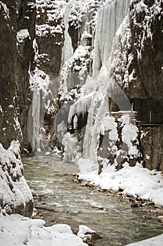 Partnachklamm gorge in Bavaria, GER