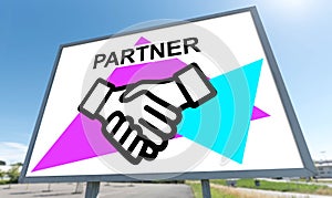 Partner concept on a billboard