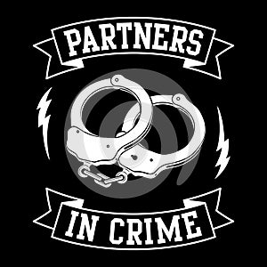 Partner In Crime, Illustration Design With Cuffs