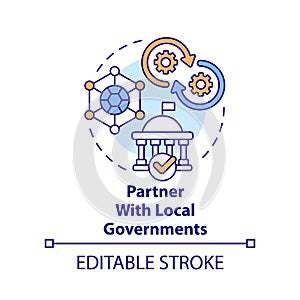 Partner with local governments concept icon