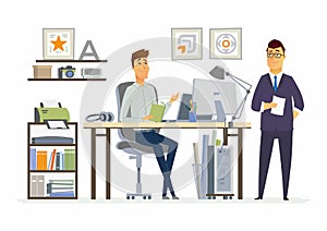 Partner Meeting - modern vector cartoon business characters illustration