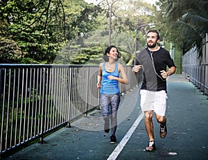 Partner Training Jogging Workout Concept