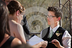 Partners Reading Marriage Vows