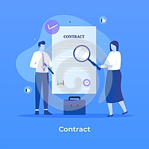 Partnership agreement contract illustration concept