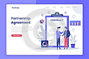 Partnership agreement illustration landing page