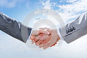 Partnership concept. Image of handshake