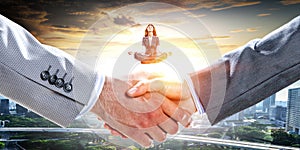 Partnership concept. Image of handshake