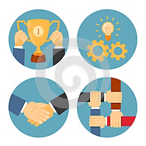 Partnership and cooperation business illustrations