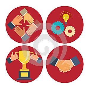 Partnership and cooperation icons