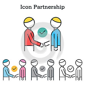 Partnership flat icon design for infographics and businesses