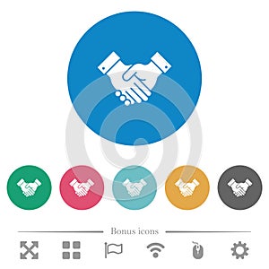 Partnership flat round icons