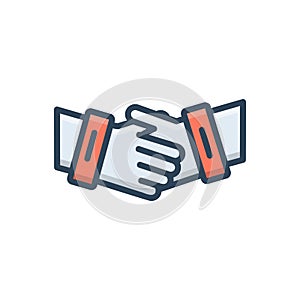 Color illustration icon for Partnership, collaboration and complicity photo