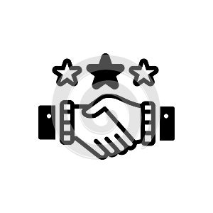 Black solid icon for Partnership, copartnership and teamwork