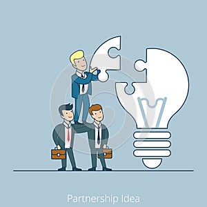 Partnership Idea team work Flat line art business