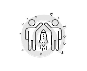 Partnership line icon. Business management sign. Vector