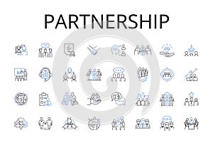 Partnership line icons collection. Alliance, Collaboration, Friendship, Association, Consort, Fellowship, Participation