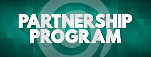 Partnership Program text quote, concept background