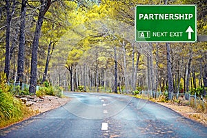 PARTNERSHIP road sign against clear blue sky