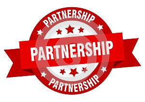 partnership round ribbon isolated label. partnership sign.