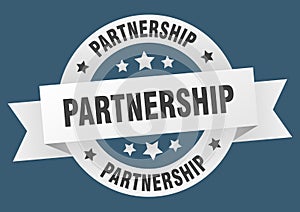 partnership round ribbon isolated label. partnership sign.
