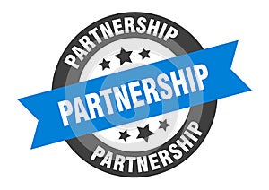 partnership sign. partnership round ribbon sticker. partnership