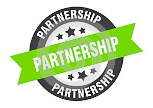 partnership sign. partnership round ribbon sticker. partnership