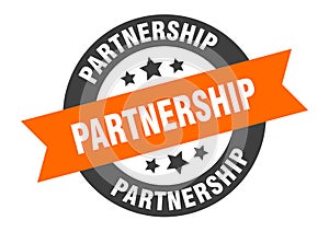 partnership sign. partnership round ribbon sticker. partnership