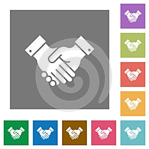 Partnership square flat icons