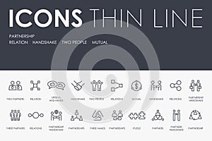 PARTNERSHIP Thin Line Icons