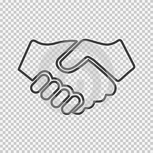 Partnership vector. Handshake icon eps 10. Hands shaking. Businessman deal agreement sign symbol