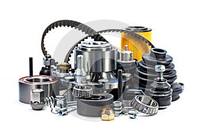 Parts for cars. Hub, belt; filter. Assortment