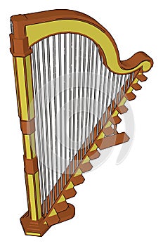 Parts of harps vector or color illustration