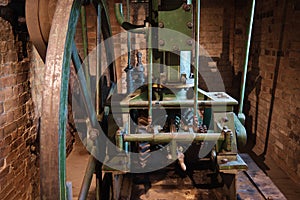 Interior of old water mill .