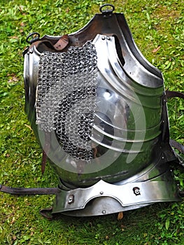 Parts of a knight\'s armor from the Middle Ages