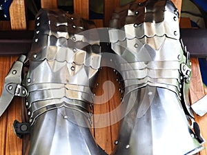 Parts of a knight\'s armor from the Middle Ages - gloves