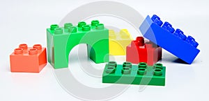 Parts of the multicolored constuction blocks