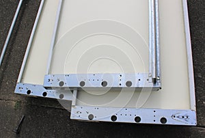 Parts of residential insulated garage door panels
