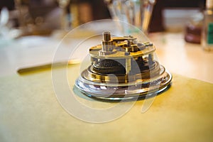 Parts of a watch in workshop