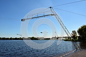 Parts of the water ski slope in the Zegerplas