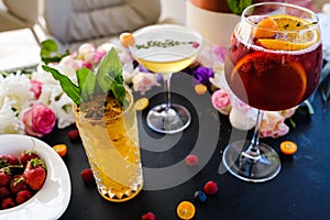 Party alcoholic cocktails assortment