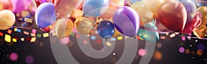 Party Background Colored Confetti Balloons