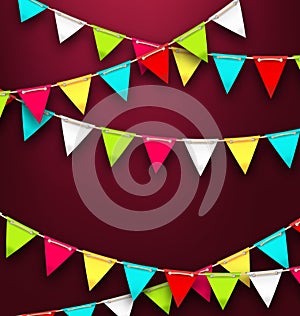 Party Background with Colorful Bunting Flags for Holidays