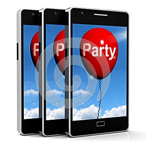 Party Balloon Phone Represents Parties Events and Celebrations photo