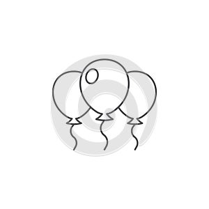 Party balloon vector icon symbol isolated on white background