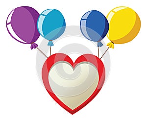 Party balloons with heart