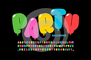 Party balloons style font