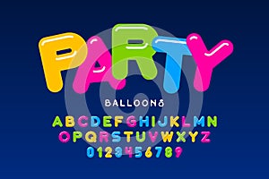 Party balloons style font design