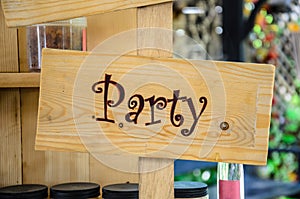 Party bar sign indoor