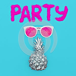 Party Beach Sunglasses Silver Pineapple Minimal art